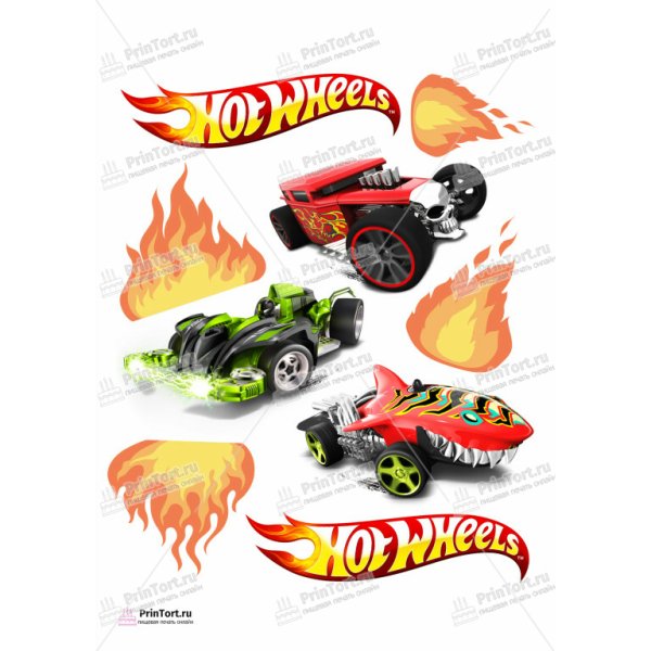 Хот Вилс печать на торт