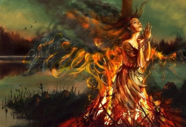 Рыжая ведьма на костре