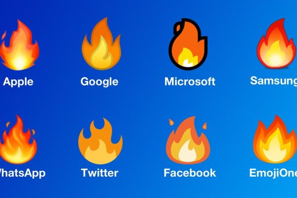 Смайлик огонь от разных компаний