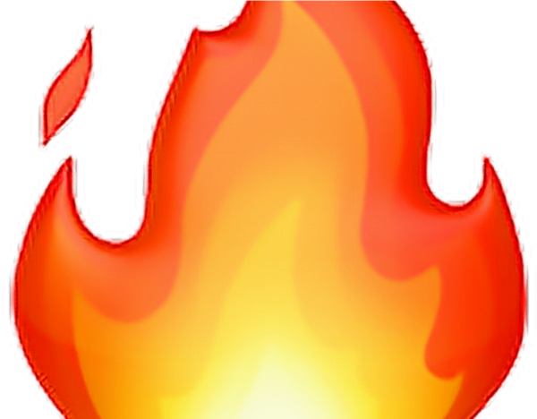 Эмодзи огонь без фона