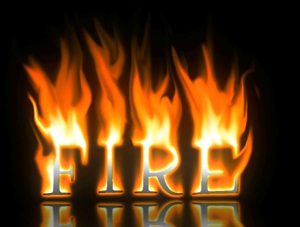 Красивая надпись в Огненная