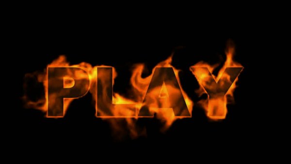 Огонь с надписью огонь