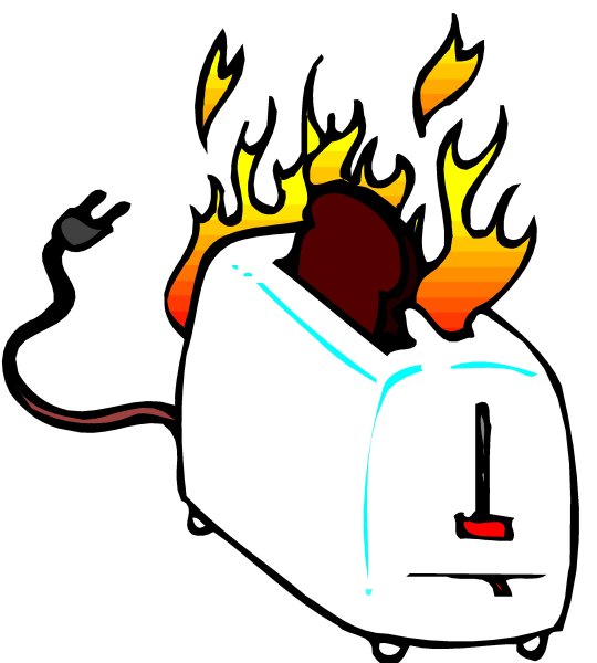 Тостер горит