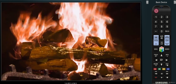 Костер в телевизоре