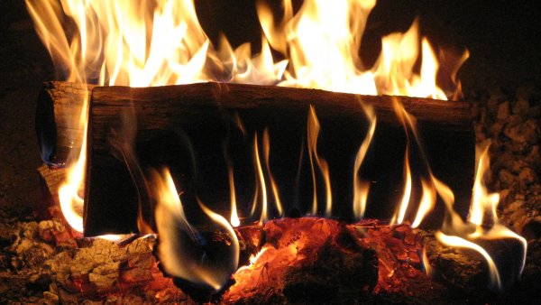 Живые обои камин