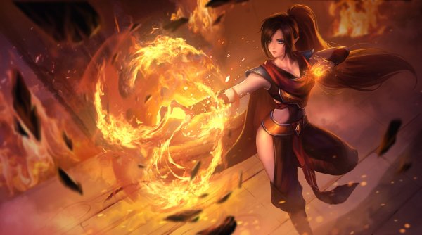 Девушка с магией огня