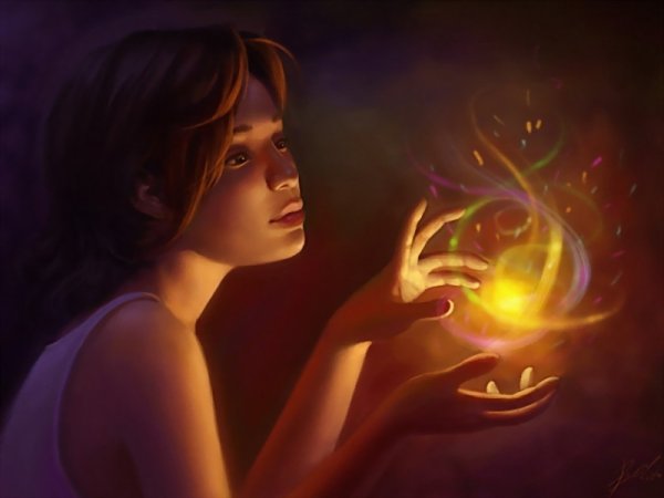 Держит в руках свет