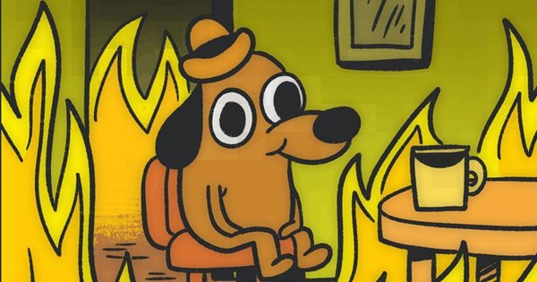 Собака в горящей комнате