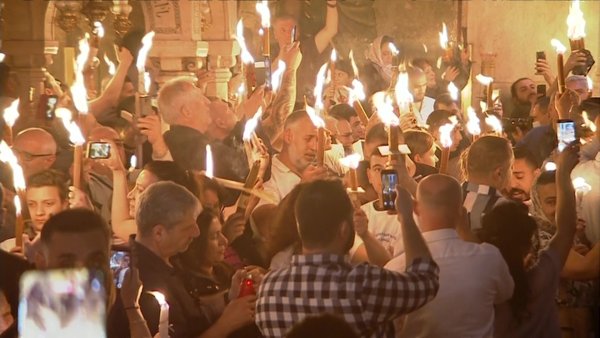 Благодатный огонь 2022 в Иерусалиме