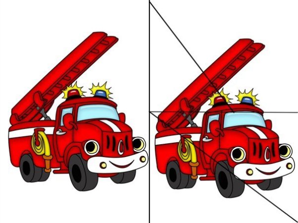 Пазлы "пожарная машина"