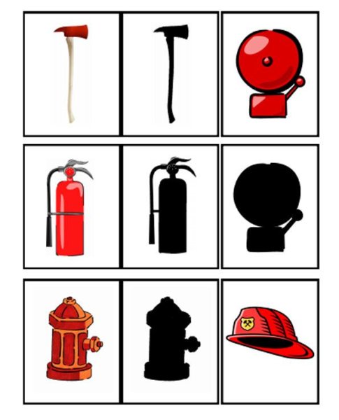 Карточки предметы пожарного