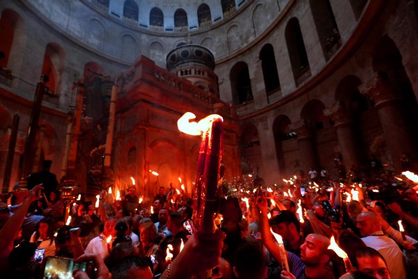 Храм гроба Господня в Иерусалиме Благодатный огонь