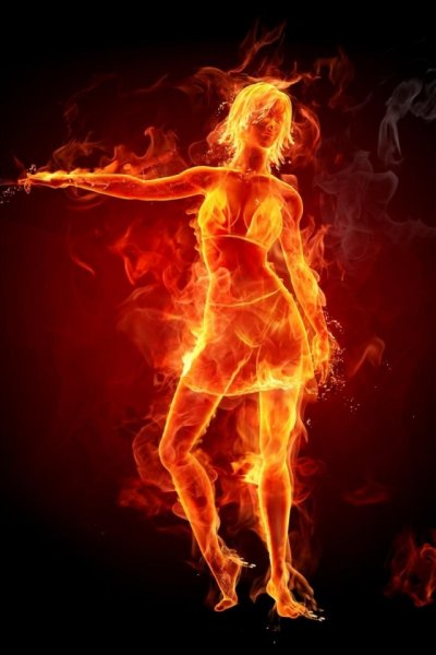 Коврик для мыши девушка в огне