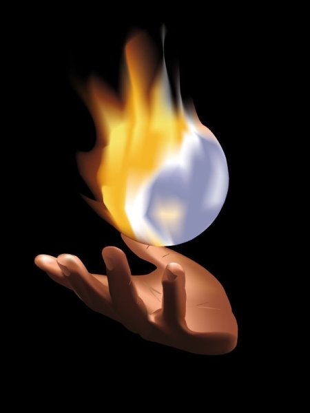 Огненный шар в руке