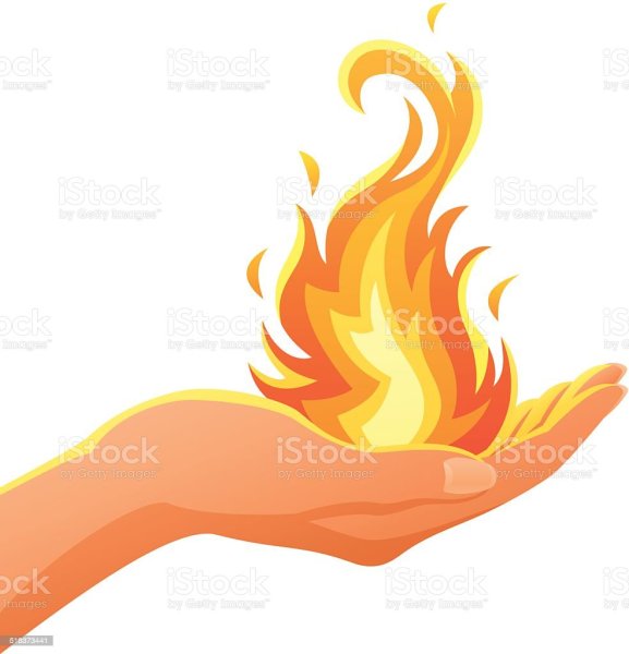 Нарисовать огонь на руке