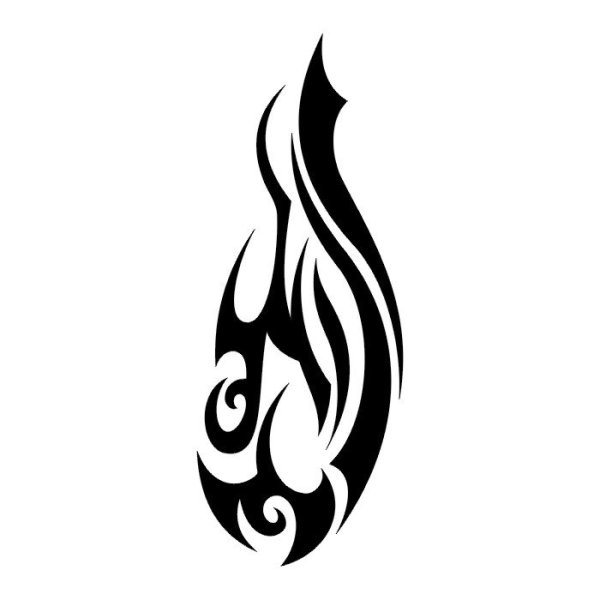 Тату на белом фоне огонь