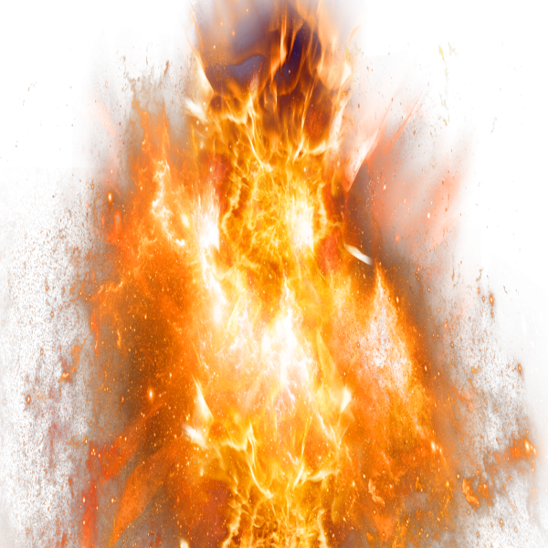 Огонь на прозрачном фоне