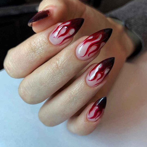 Маникюр языки пламени
