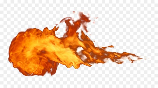 Струя огня на прозрачном фоне