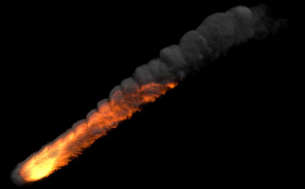 Пламя от ракеты