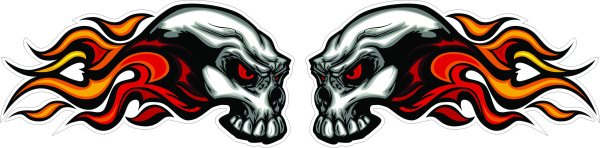 Череп с языками пламени