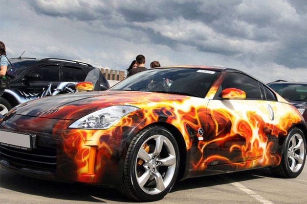 Аэрография огонь на авто