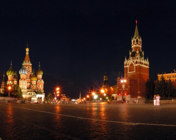 Красная площадь Москва ночью