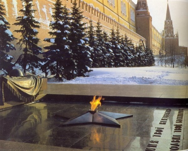 Могила неизвестного солдата Москва зима