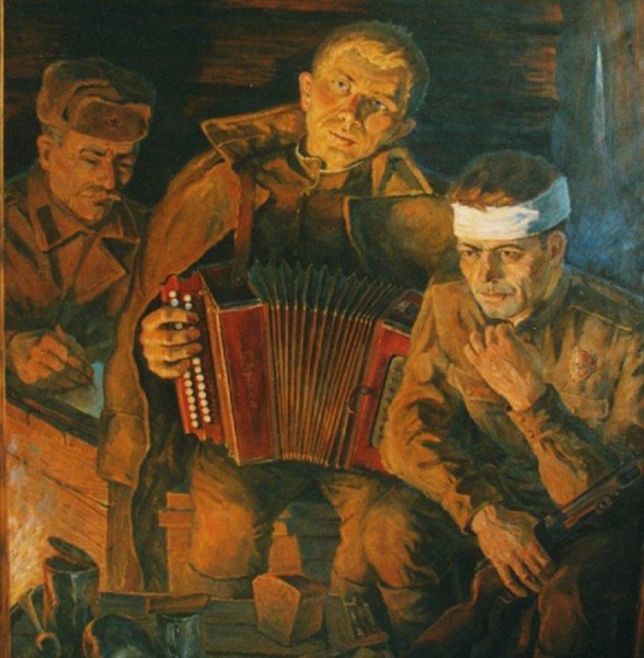 Солдаты в землянке Великая Отечественная