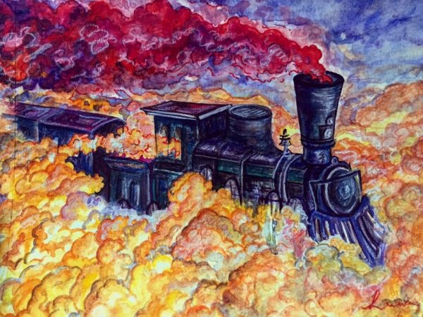 Горящий паровоз