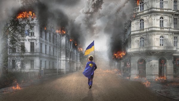Горящий город война