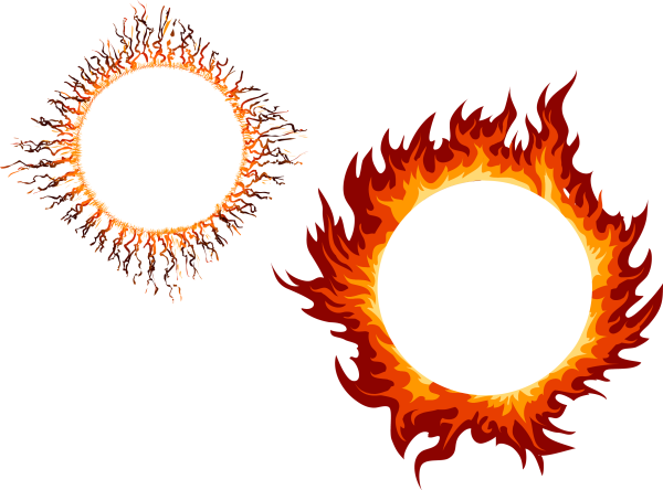 Огненный круг на белом фоне