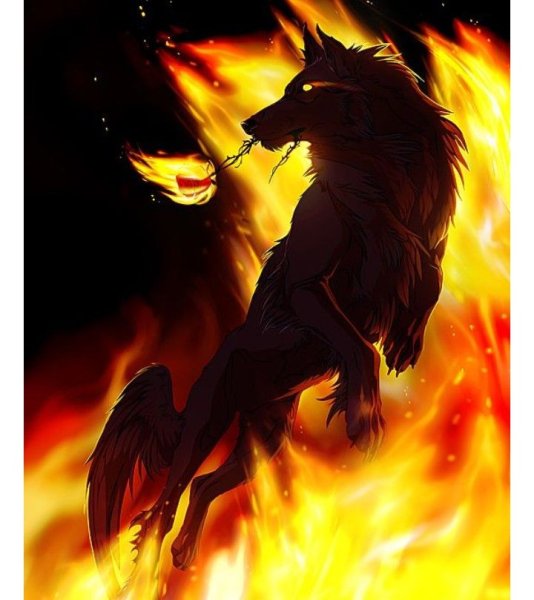 Фенрир Огненный волк демон