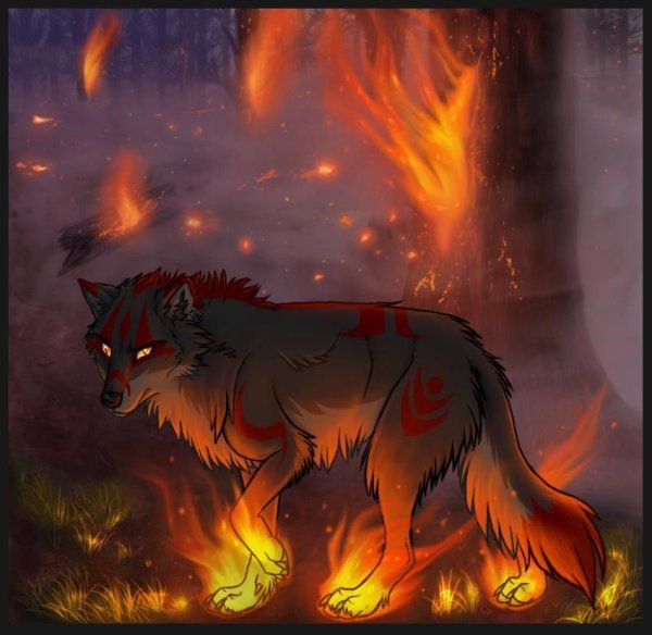 Волк с огненными глазами