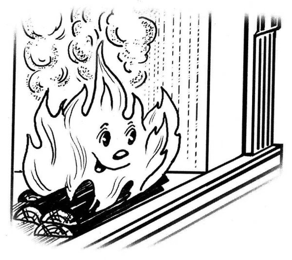 Огонь раскраска для детей