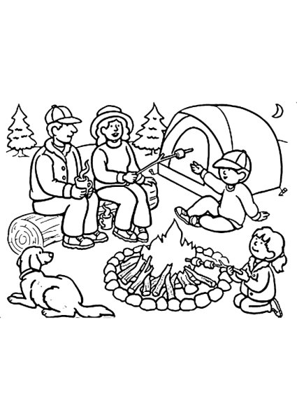 Раскраска пикник на природе