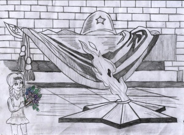 Памятник солдату рисунок