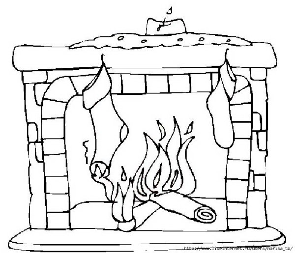 Рисунок камин для раскрашивания