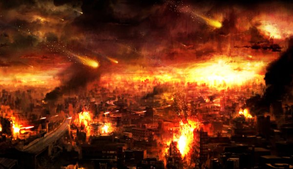 Горящий город