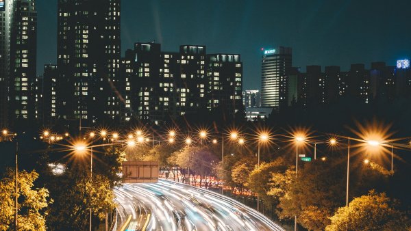 Ночной город огни