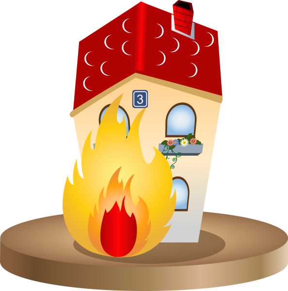 Горящий дом для детей