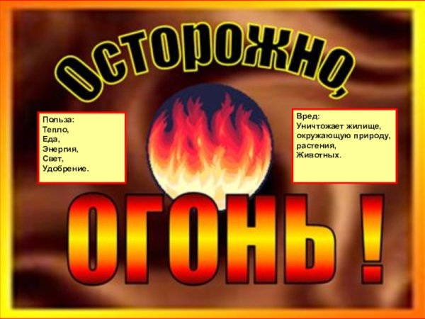 Огонь полезный и опасный