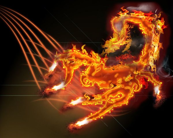 Огонь синий и красный