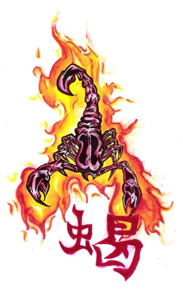 Тату Огненный Скорпион