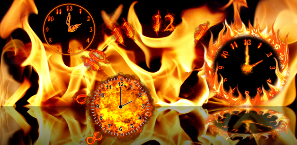 Часы с пламенем
