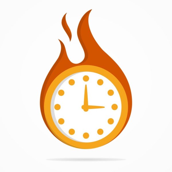 Горящие часы вектор