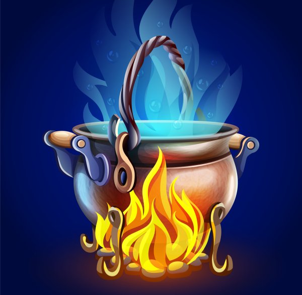 Волшебный котел с огнем