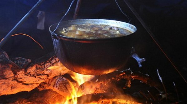 Котел на огне