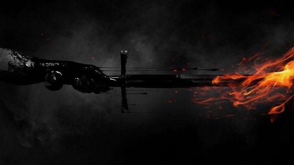 Меч на черном фоне