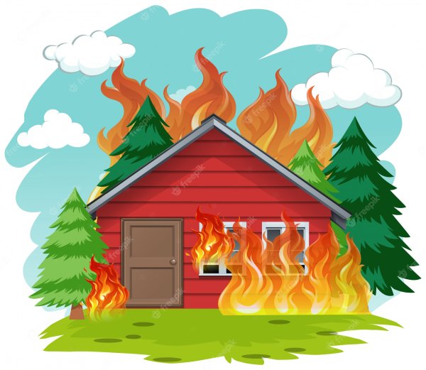 Горящий дом для детей